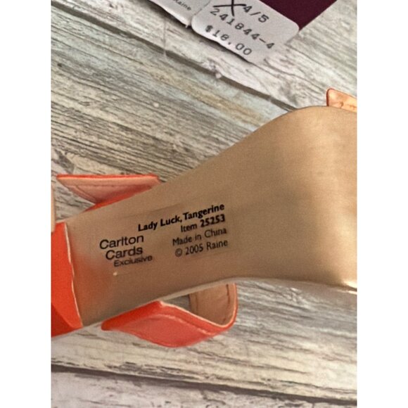 Just The Right Shoe Raine Carlton Cards Lady Luck Tangerine 2005 #25253 NEW - Picture 11 of 14